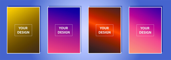 Fototapete - Set of Vector EPS 10 illustration Gradient Background Texture. Template for design, banner, flyer, business card, poster, wallpaper, brochure, smartphone screen, mobile app.