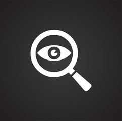 Poster - Search related icon on background for graphic and web design. Simple illustration. Internet concept symbol for website button or mobile app.