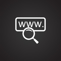 Poster - Search related icon on background for graphic and web design. Simple illustration. Internet concept symbol for website button or mobile app.