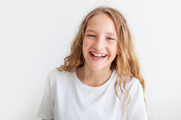 Portrait smiling young girl teen