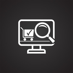 Poster - Search related icon on background for graphic and web design. Simple illustration. Internet concept symbol for website button or mobile app.