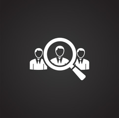 Poster - Search related icon on background for graphic and web design. Simple illustration. Internet concept symbol for website button or mobile app.