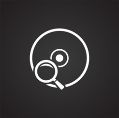 Poster - Search related icon on background for graphic and web design. Simple illustration. Internet concept symbol for website button or mobile app.