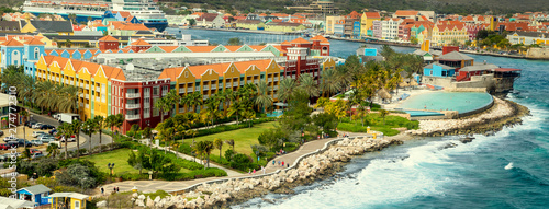 Aerial panorama of Willemstad on Curacao island Wallpaper Mural