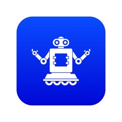 Poster - Cyborg on wheels icon digital blue for any design isolated on white vector illustration