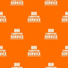 Poster - Computer service pattern vector orange for any web design best