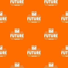 Poster - Future computers pattern vector orange for any web design best