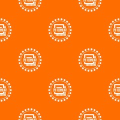 Poster - Cpu technology pattern vector orange for any web design best