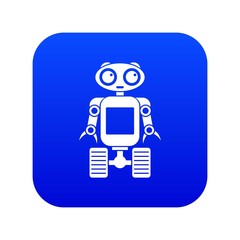 Poster - Robot on wheels icon digital blue for any design isolated on white vector illustration