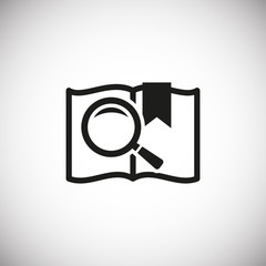 Poster - Search related icon on background for graphic and web design. Simple illustration. Internet concept symbol for website button or mobile app.