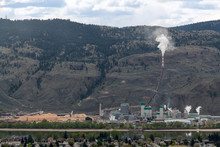 Pulp Mill In Mission Flats Across The Thompson River In Kamloops, British Columbia, Canada