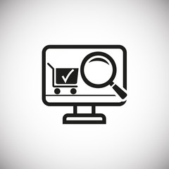 Poster - Search related icon on background for graphic and web design. Simple illustration. Internet concept symbol for website button or mobile app.