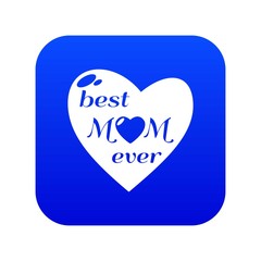 Sticker - Best mother icon blue vector isolated on white background