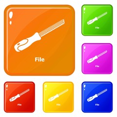 Poster - Chisel icons set collection vector 6 color isolated on white background