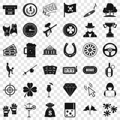Poster - Cadh icons set. Simple style of 36 cash vector icons for web for any design