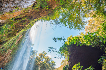 Wall Mural - Panoramic view of the MisolHa waterfall in Chiapas, Mexico	