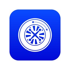 Poster - Roulette icon blue vector isolated on white background