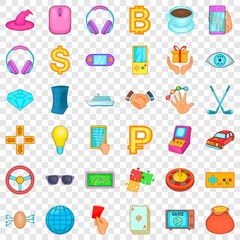 Poster - Currency icons set. Cartoon style of 36 currency vector icons for web for any design