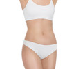 © New Africa - Slim young woman with smooth gentle skin on white background. Beauty and body care concept