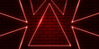 abstract triangle red neon background