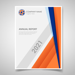 annual report or book cover brochure magazine template banner with polygonal geometric shape for print template - vector