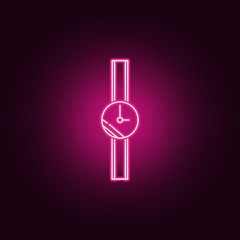 Poster - Watch neon icon. Elements of Women's accessories set. Simple icon for websites, web design, mobile app, info graphics