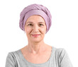 © Pixel-Shot - Mature woman after chemotherapy on white background