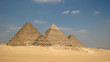 morning shot of the pyramids at giza near cairo