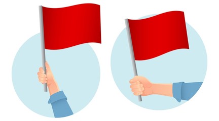 Wall Mural - red flag in hand icon