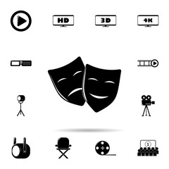 Poster - theater masks theater masks icon. Universal set of cinema and teatr for website design and development, app development