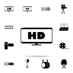 Poster - Hd sign in monitor icon. Universal set of cinema and teatr for website design and development, app development