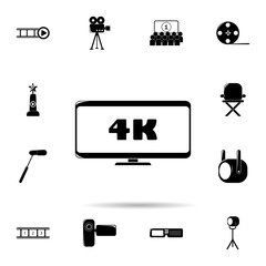 Poster - 4k sign in monitor icon. Universal set of cinema and teatr for website design and development, app development