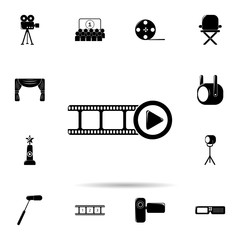 Poster - play cinema film icon. Universal set of cinema and teatr for website design and development, app development