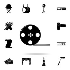 Poster - film roll film icon. Universal set of cinema and teatr for website design and development, app development