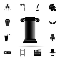 Poster - greek column icon. Universal set of cinema and teatr for website design and development, app development