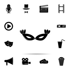 Poster - Carnival mask icon. Universal set of cinema and teatr for website design and development, app development
