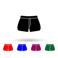 Poster - short women shorts multi color icon. elements of clothes set. simple icon for websites, web design, 