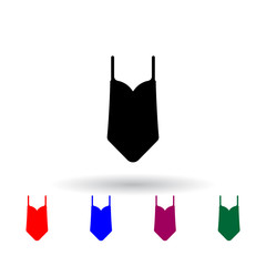 Poster - swimsuit one-piece multi color icon. Elements of clothes set. Simple icon for websites, web design, mobile app, info graphics