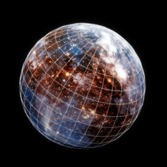 Wall Mural - the universe, theoretical model of the universe isolated on black background (3d science illustratio