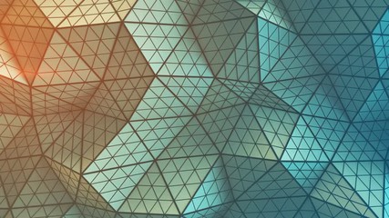 Wall Mural - Polygonal geometric surface. Computer generated seamless loop abstract motion background. 3D render animation 4k UHD (3840x2160)