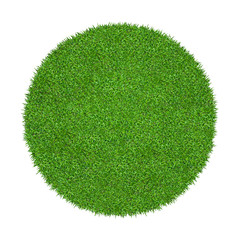 Wall Mural - Abstract green grass texture for background. Circle green grass pattern isolated on a white background.