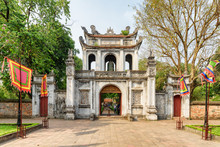 Main Gate Of The Temple Of Literature In Hanoi, Vietnam