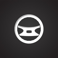 Poster - Steering wheel icon on background for graphic and web design. Simple illustration. Internet concept symbol for website button or mobile app.