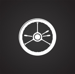 Poster - Steering wheel icon on background for graphic and web design. Simple illustration. Internet concept symbol for website button or mobile app.