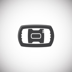 Poster - Steering wheel icon on background for graphic and web design. Simple illustration. Internet concept symbol for website button or mobile app.