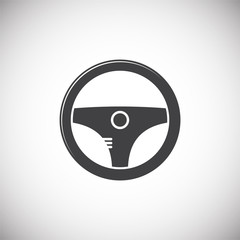 Poster - Steering wheel icon on background for graphic and web design. Simple illustration. Internet concept symbol for website button or mobile app.