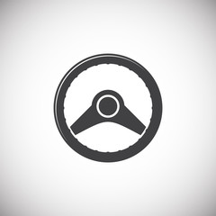 Poster - Steering wheel icon on background for graphic and web design. Simple illustration. Internet concept symbol for website button or mobile app.
