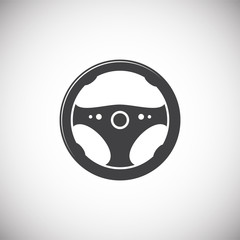 Poster - Steering wheel icon on background for graphic and web design. Simple illustration. Internet concept symbol for website button or mobile app.