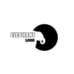 Wall Mural - Elephant logo. Black and white tones.