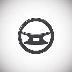 Poster - Steering wheel icon on background for graphic and web design. Simple illustration. Internet concept symbol for website button or mobile app.
